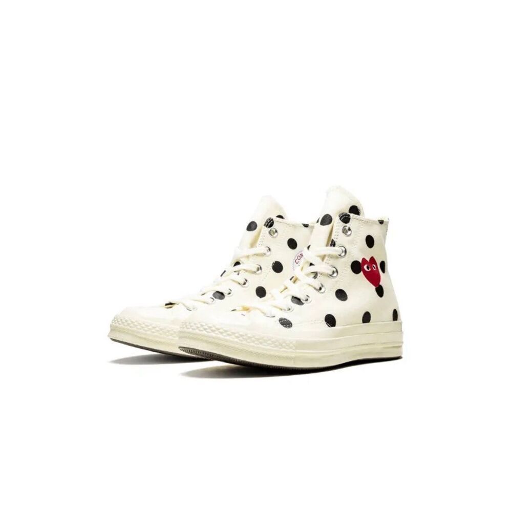 Comme Des Garçons Play x Converse Chuck 70 Hi "Polka Dot White" Sneakers Men's 9